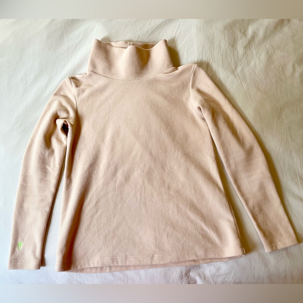 Dudley Stephens Greenpoint Turtleneck in Vello Fleece Natural Blush, XS